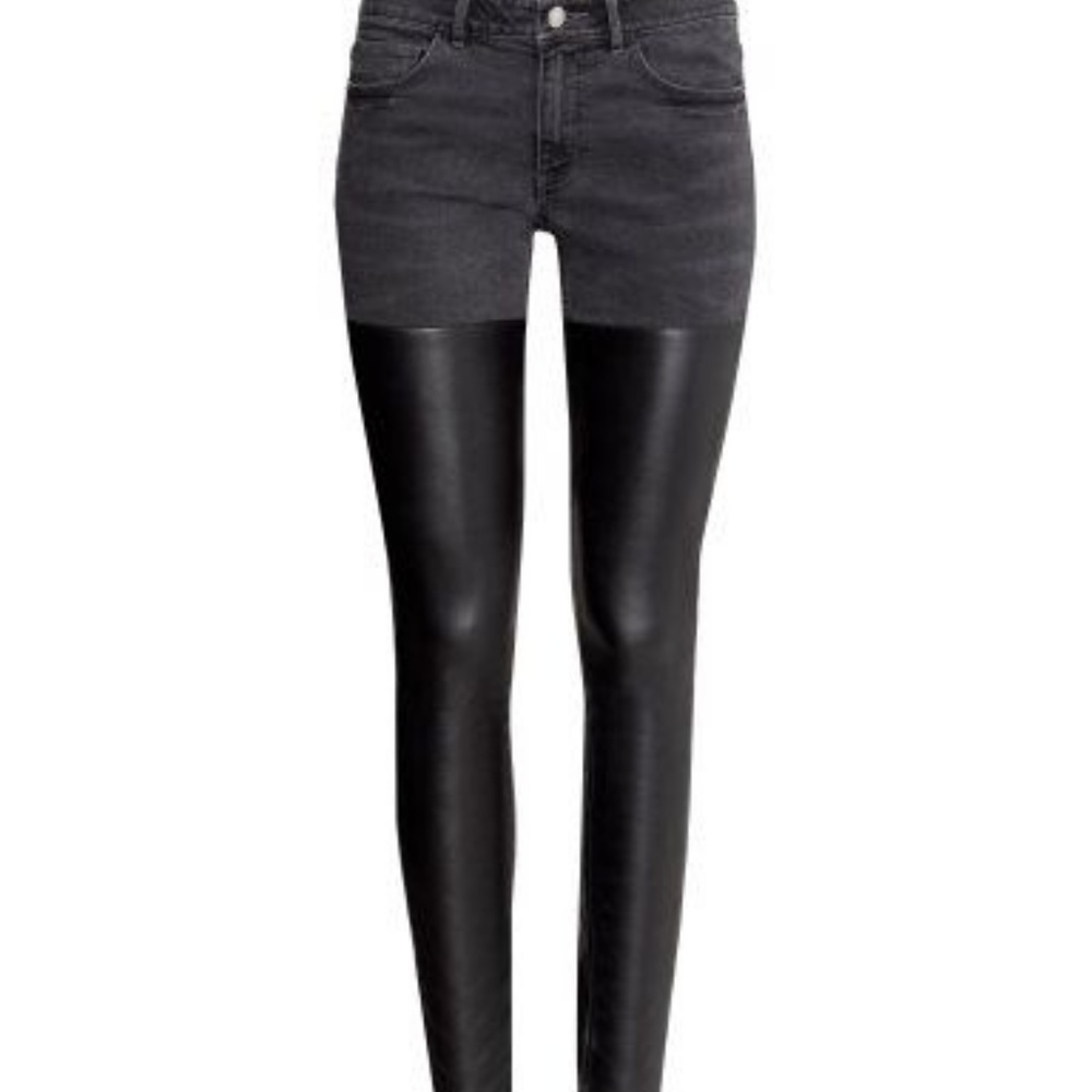 Faux leather duo denim jeans from H&M!